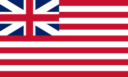 The flag of the East India Company, introduced in 1707 and flown at sea in the Indian Ocean