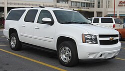 A Chevrolet Suburban extended-length SUV weighs 3,300 kilograms (7,200 lb) (gross weight).[66]