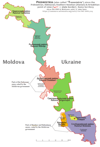 Administrative divisions of Transnistria.