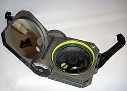A Brunton geological compass, used commonly by geologists