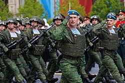 Russian troops marching in the 2024 Moscow Victory Day Parade