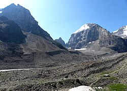 Glacial moraines above Lake Louise, Alberta, Canada