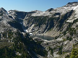 Upper Thornton Lake Cirque in North Cascades National Park, U.S.