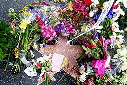Flowers were placed on Taylor's star on the Hollywood Walk of Fame after she died in 2011