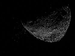 Asteroid (101955) Bennu seen ejecting particles by the OSIRIS-REx