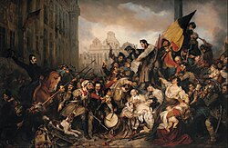 Episode of the Belgian Revolution of 1830, Gustaf Wappers, 1834