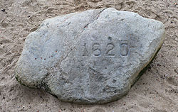 Plymouth Rock, commemorating the landing of the Mayflower in 1620