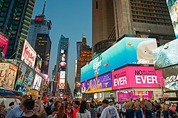 Times Square is one of the world's leading tourist attractions with 50 million tourists annually.[233]