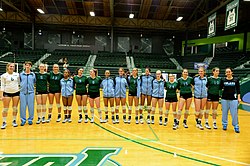 Women's volleyball team of a U.S. university.