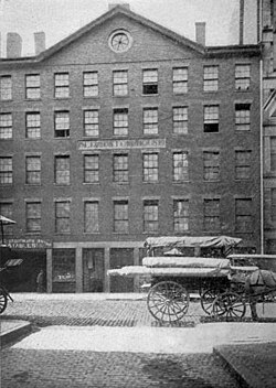 Boston Custom House, Custom House Street, where Hawthorne worked c. 1839–40[20]