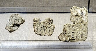 Linear A etched on tablets found in Akrotiri, Santorini