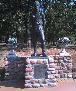 A statue of Brown is in front of the John Brown Museum in Osawatomie, Kansas.