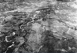 An aerial view of the Dien Bien Phu valley in 1953