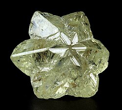 Chrysoberyl showing cyclic twinning