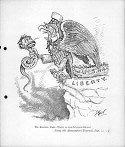 A September 11, 1901, political cartoon responding to the anarchist assassination attempt.
