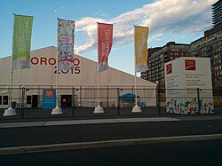The welcome centre at the 2015 Pan American Games athletes' village.