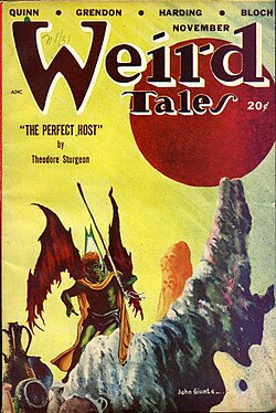 Sturgeon's "The Perfect Host" was the cover story in the November 1948 Weird Tales