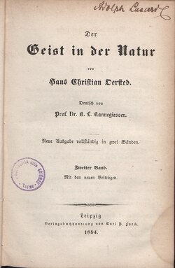 Hans Christian Ørsted, Der Geist in der Natur, 1854