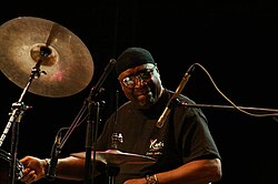 Percussionist Rashied Ali (pictured in 2007) augmented Coltrane's sound.