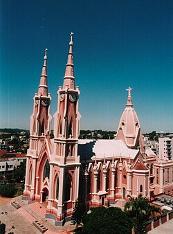 Cathedral of the diocese of Santo Antônio, in the municipality of Frederico Westphalen, northwest of the state of Rio Grande do Sul, Brazil.