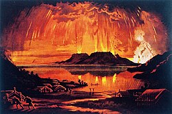 Mount Tarawera in Eruption by Charles Blomfield