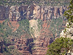 A rockfall in Grand Canyon National Park