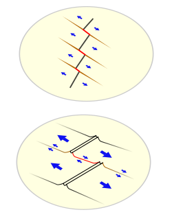 Transform fault (the red lines)