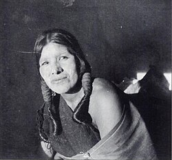 Kate T. Cory, Young married woman with corn pollen and braids, 1905–1912, Museum of Northern Arizona, Flagstaff