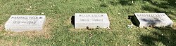 Graves of Marshall Field IV, Delia (Spencer) Field, and Marshall Field at Graceland Cemetery