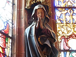 A statue of Mary in the Lutheran church of Saint-Pierre-le-Jeune, Strasbourg