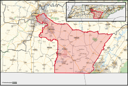 Tennessee's 4th congressional district boundary from the 2026 electionsInteractive map version