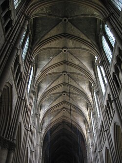 The rib vault of Reims Cathedral, France