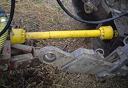 Protective plastic sheath enshrouding a PTO shaft