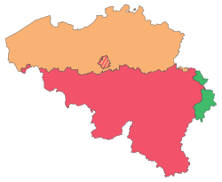 Communities: Flemish Community / Dutch language area Flemish & French Community / bilingual language area French Community / French language area German-speaking Community / German language area