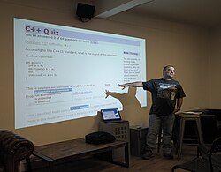A quiz on C++11 features being given in Paris in 2015