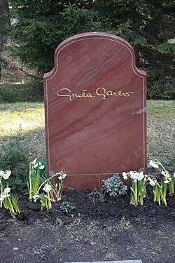 Garbo's grave at Skogskyrkogården Cemetery in Stockholm