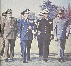 The Military Junta in 1974: from left to right, César Mendoza, Gustavo Leigh, José Toribio Merino, and Augusto Pinochet.