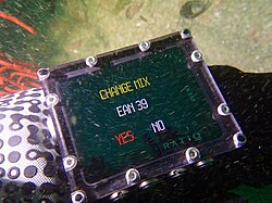 Confirmation message for gas change on Ratio iX3M dive computer