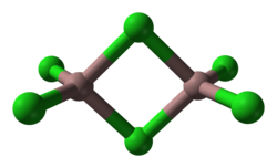 Bitetrahedral structure adopted by Al2Br6 ("aluminium tribromide") and Ga2Cl6 ("gallium trichloride")
