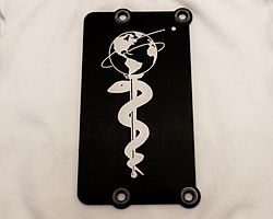 Tribute to Healthcare Workers plate seen before being attached to the rover.[113]