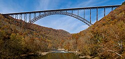 The New River Gorge Bridge on U.S. 19 in West Virginia