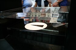 Slice of Moon rock at the National Air and Space Museum in Washington, DC