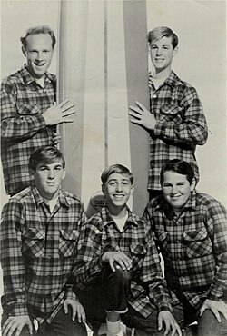 The band at a late 1962 photoshoot; clockwise from top left: Love, Brian and Carl, David Marks, and Dennis.