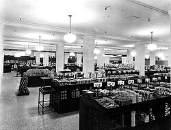 Grocery department in basement of T. Eaton's company, Calgary, Alberta, Canada (1929)