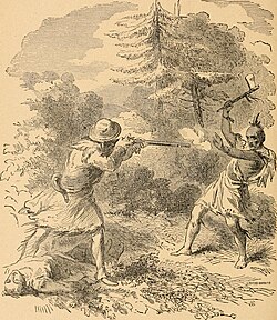 An illustration from a 1895 text called "Conquering the wilderness"