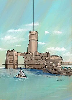 A seagoing anchor station would also act as a deep-water seaport.