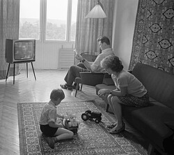 An "average" Soviet working-class family in 1976, according to RIA Novosti; this family lived in Kiev