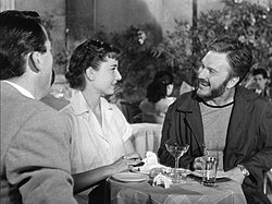 Gregory Peck, Audrey Hepburn, and Albert in Roman Holiday (1953)