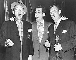 With Perry Como and Arthur Godfrey in 1950