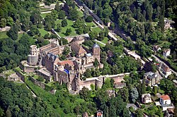 Aerial view of Heidelberg Castle